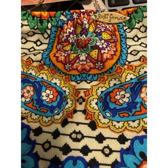 Luli Fama Bikini Swim Bottom Retro 70s Y2K Glam Boho Mandala Shimmer - Picture 9 of 9